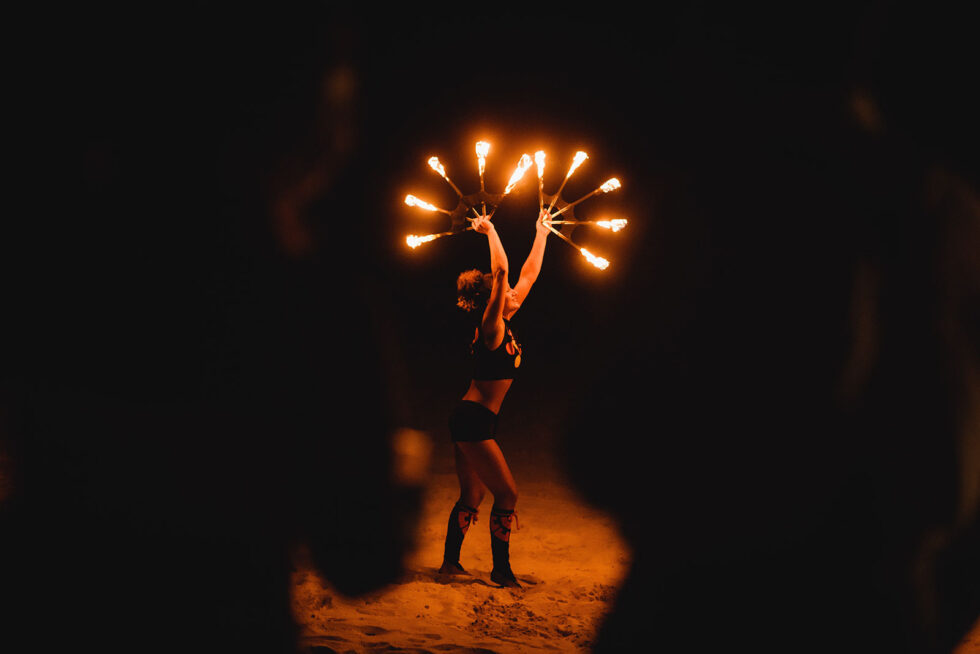 Fire Dance Performances: Mexico City Wedding Photos